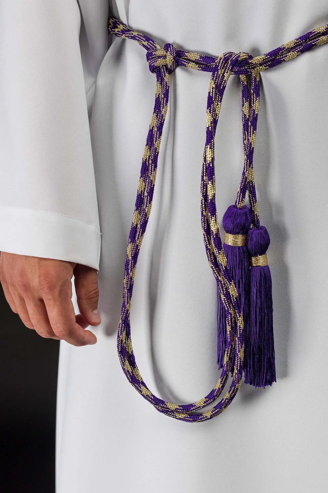 Cincture liturgique violet-or