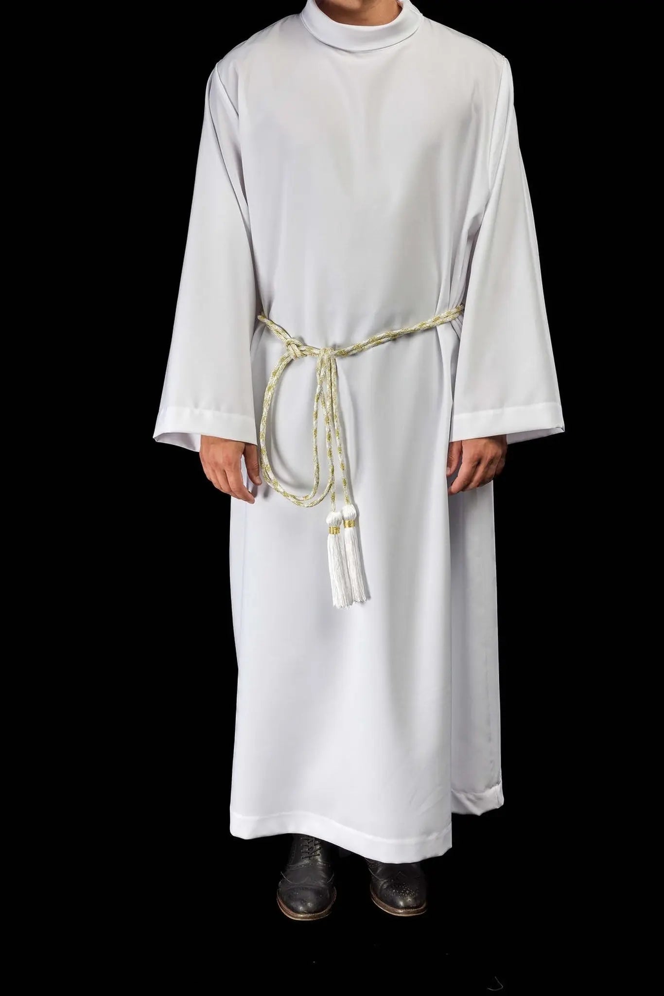 Cincture liturgique blanc-or