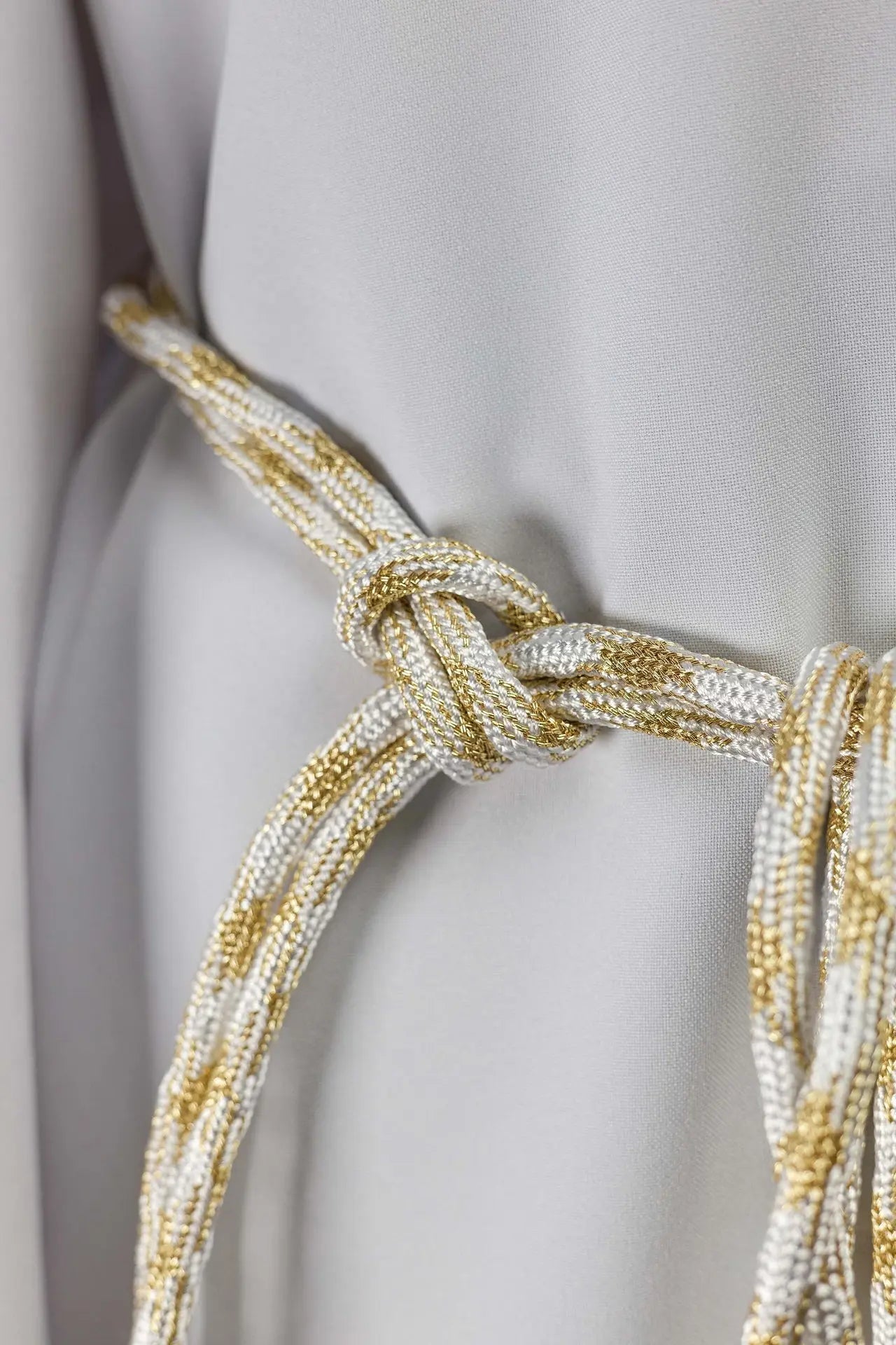 Cincture liturgique blanc-or
