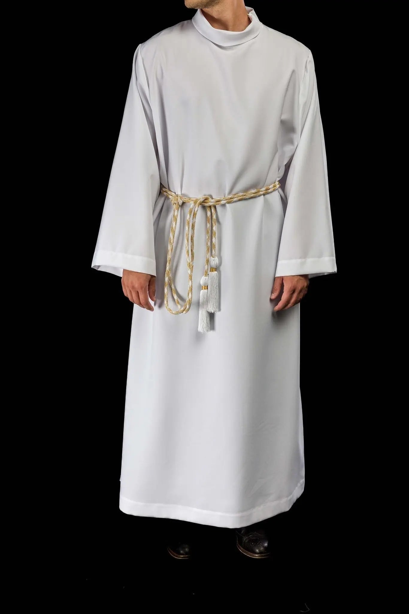 Premium White-Gold Liturgical Cincture