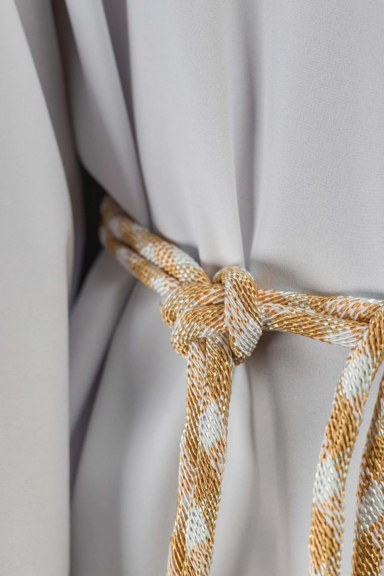 Cincture liturgique premium blanc-or