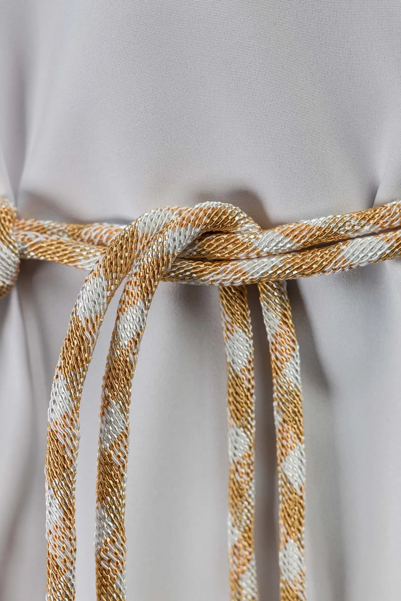Cincture liturgique premium blanc-or