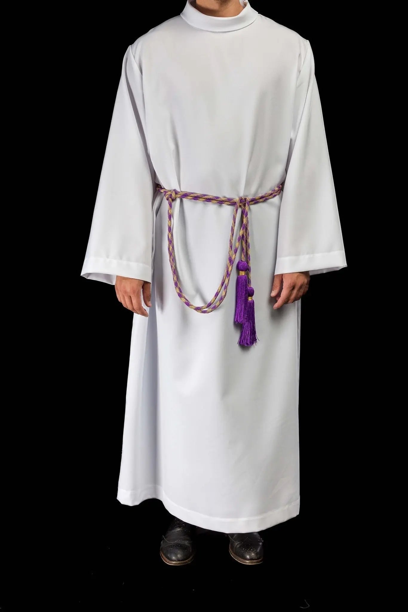 Ceinture liturgique premium violet-or