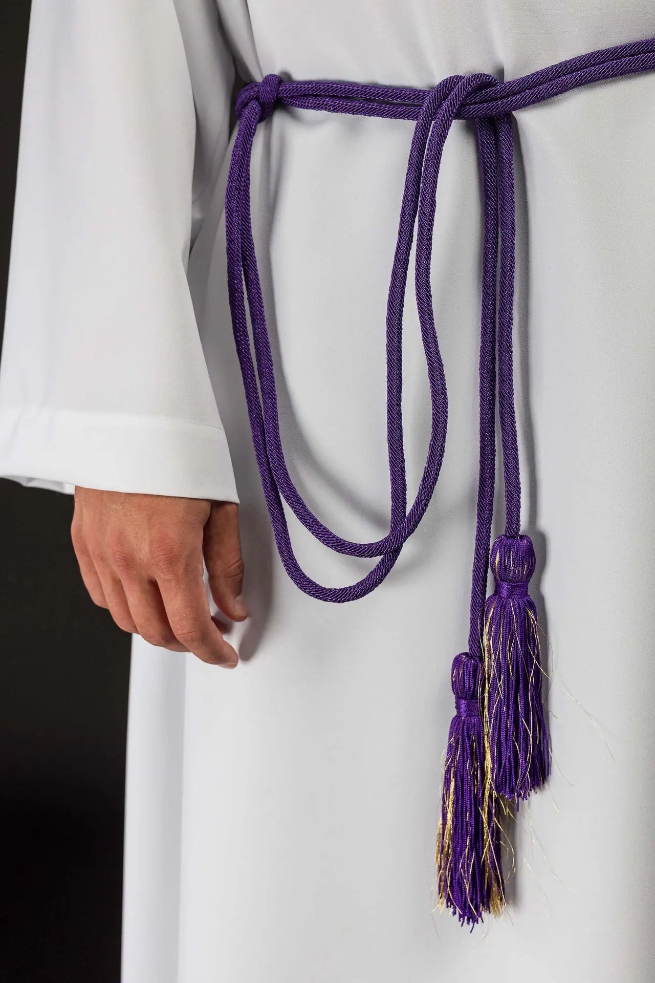Cincture liturgique violette premium