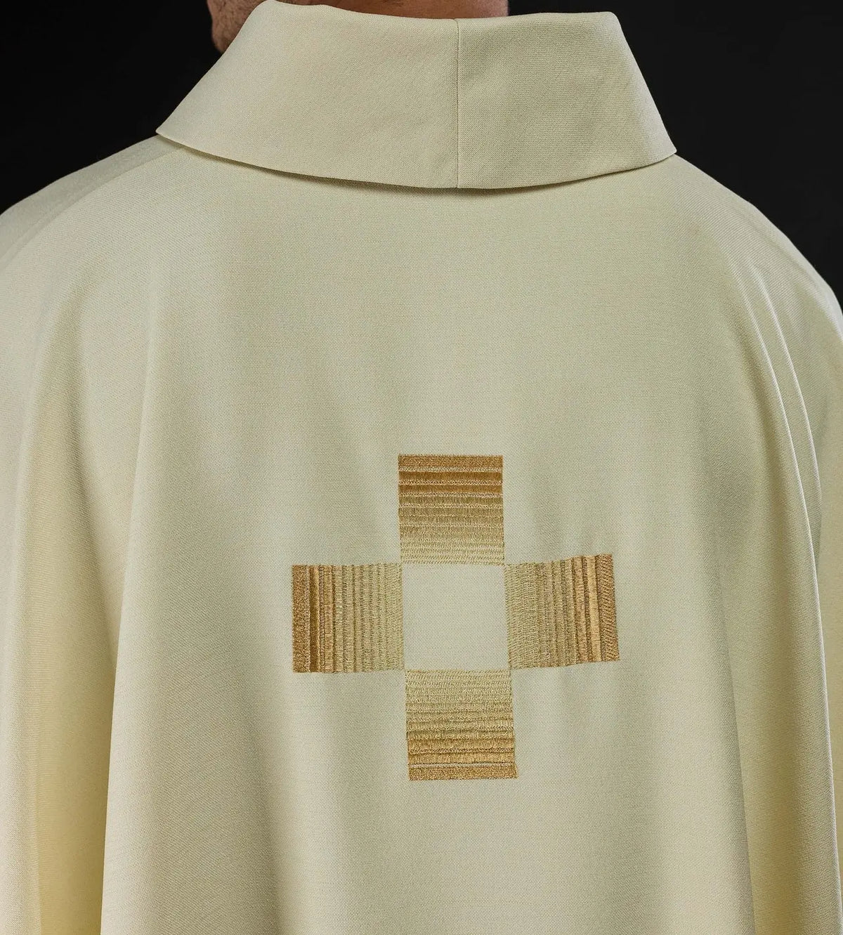 Chasuble with embroidered gold crosses