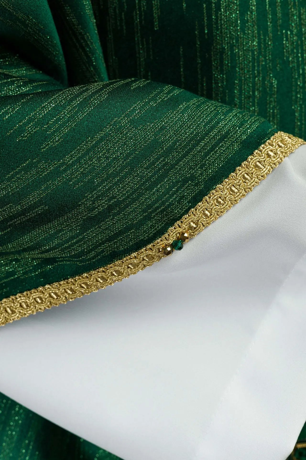 Handmade Chasuble with Natural Stones Handmade 7015 Green