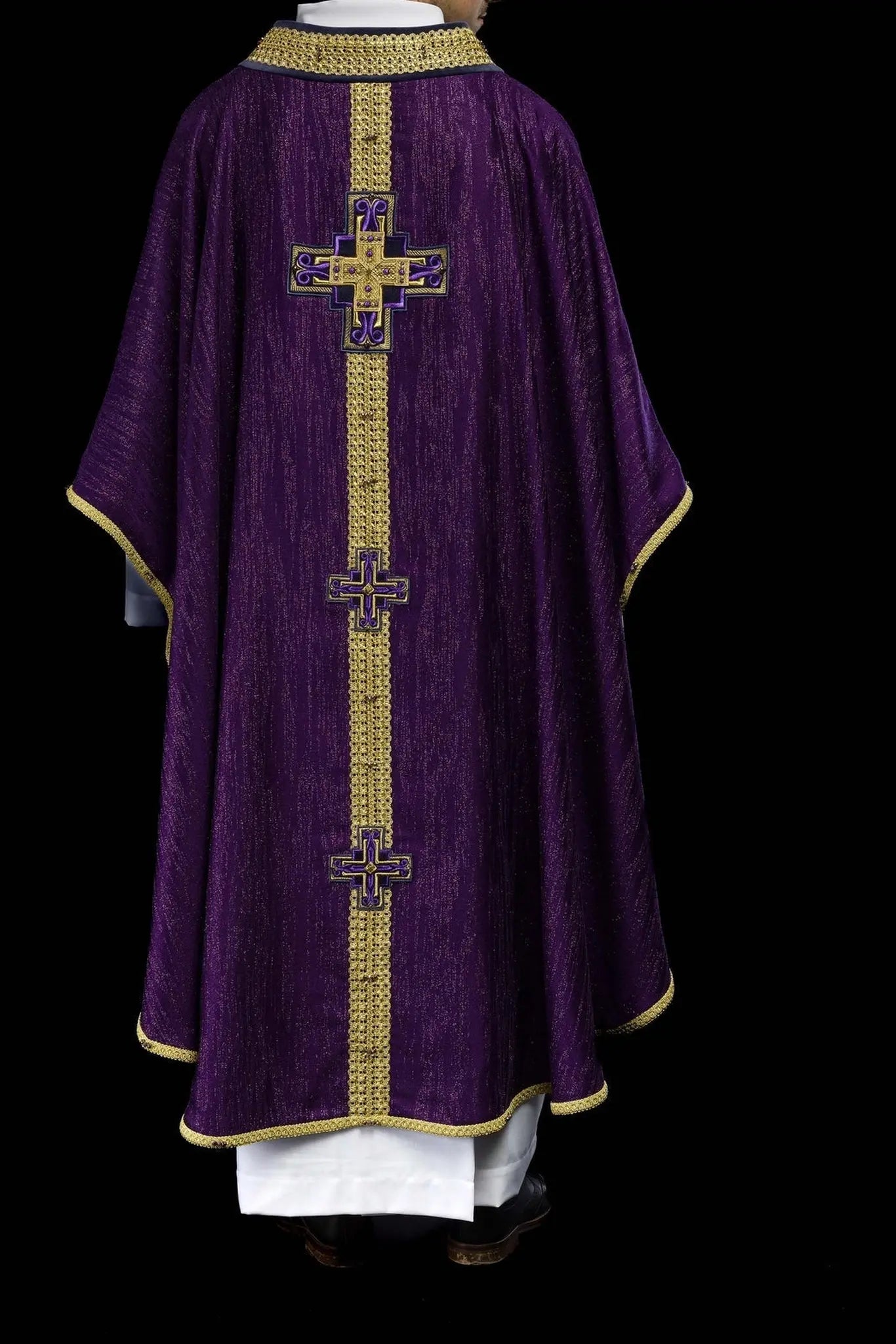 Handmade Chasuble with Natural Stones Handmade 7015 Purple