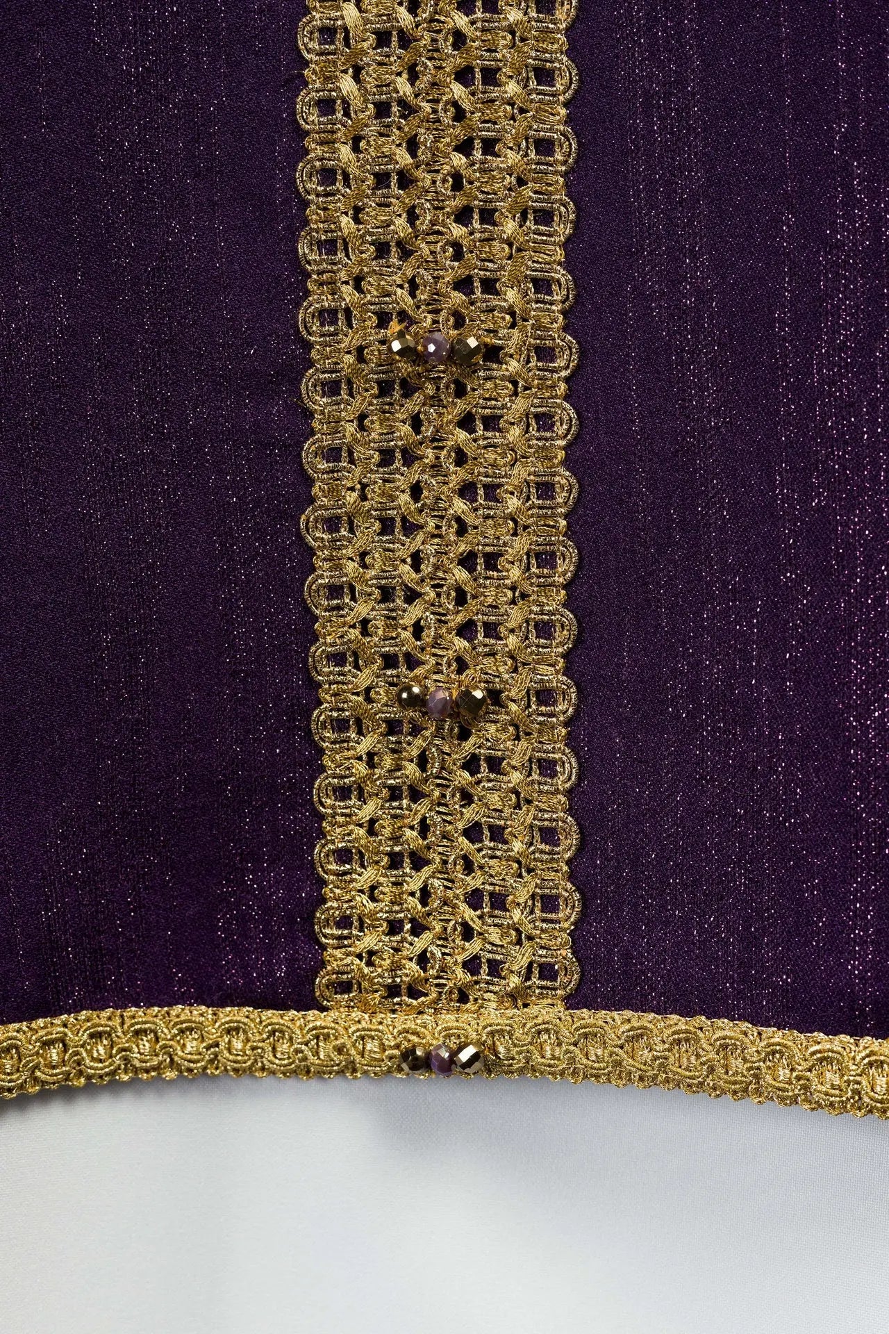 Handmade Chasuble with Natural Stones Handmade 7015 Purple