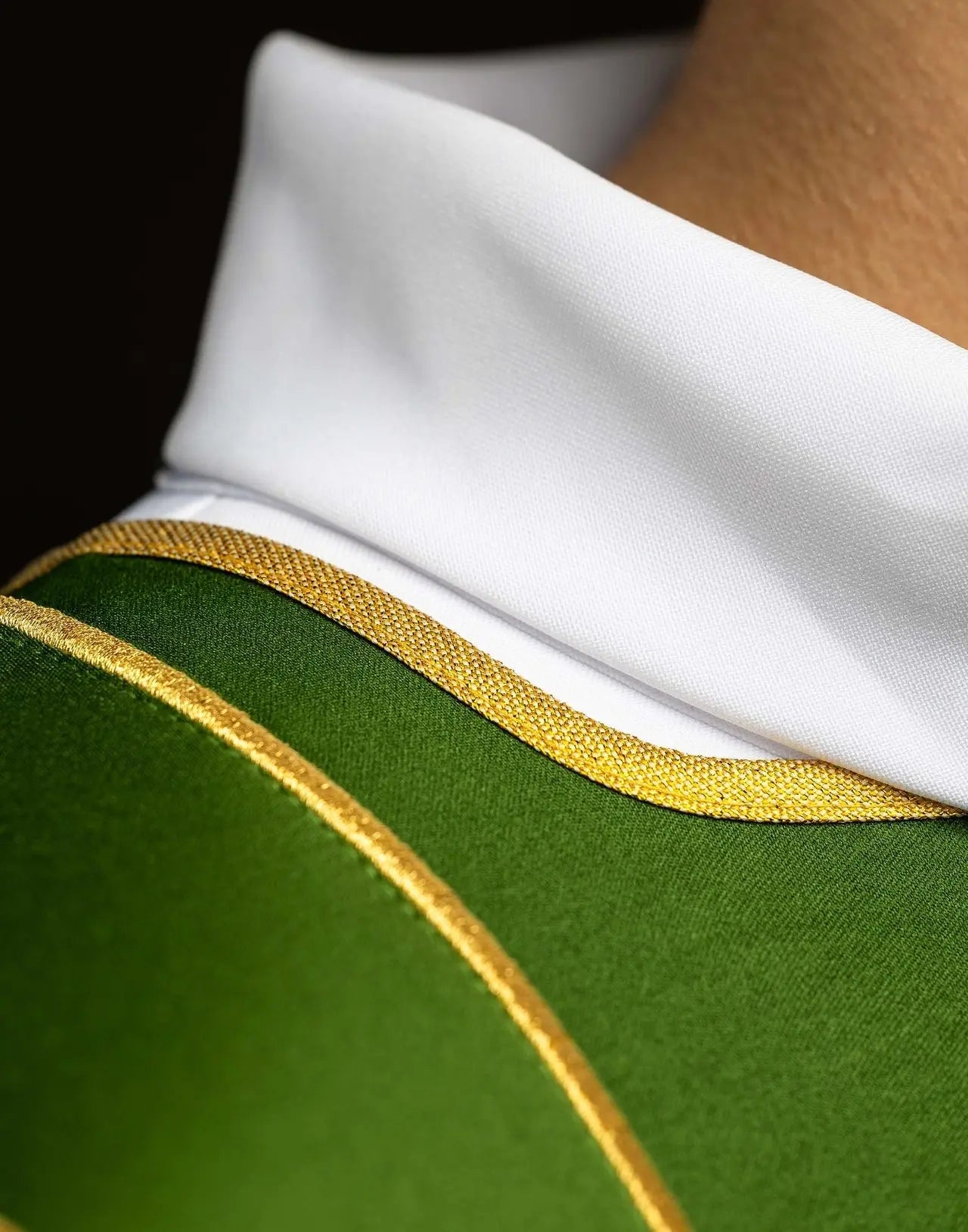 Green Dalmatic with Decorative Bands and Gold Cross Embroidery