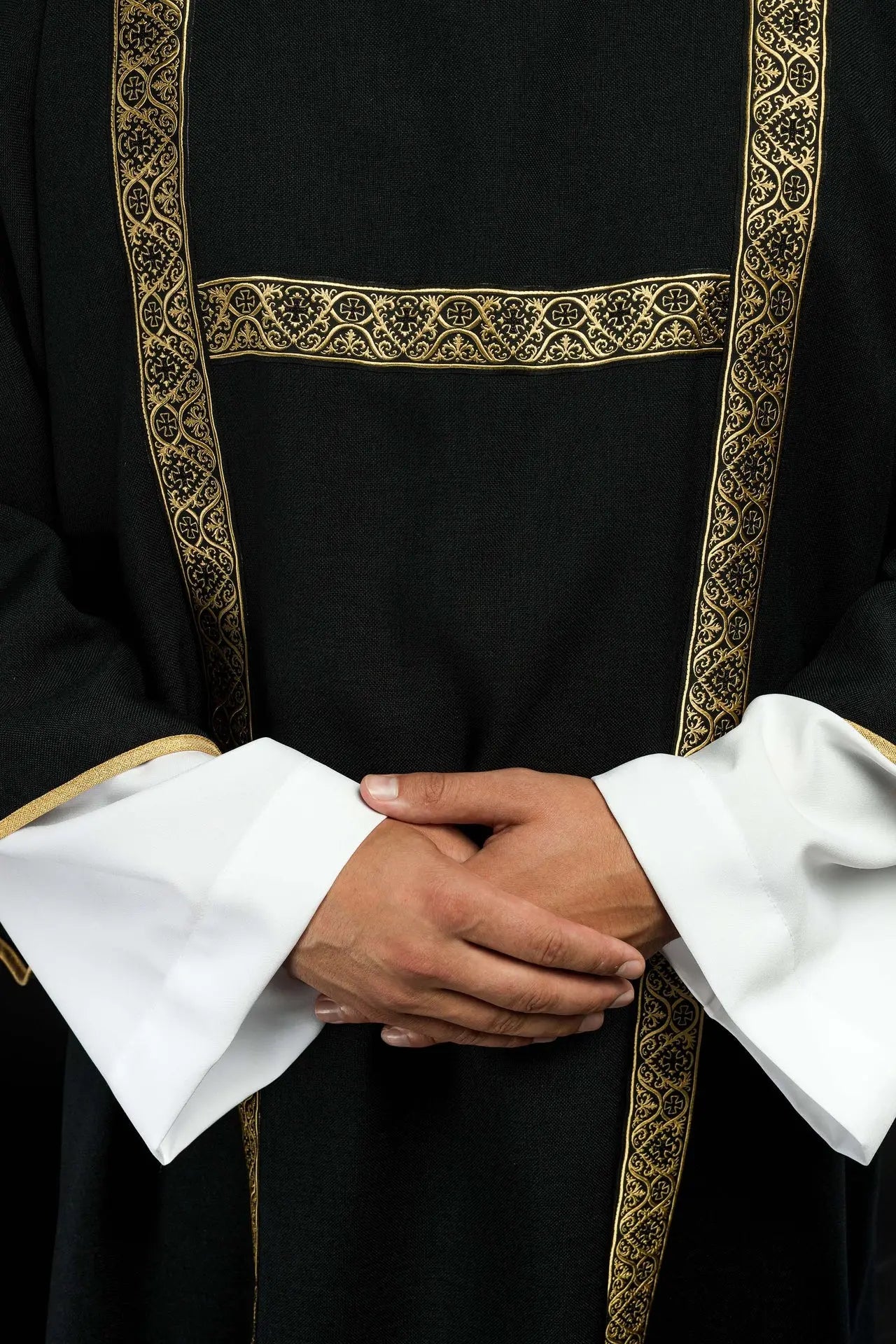 Black Dalmatic Decorated with Gold Jacquard Ribbons