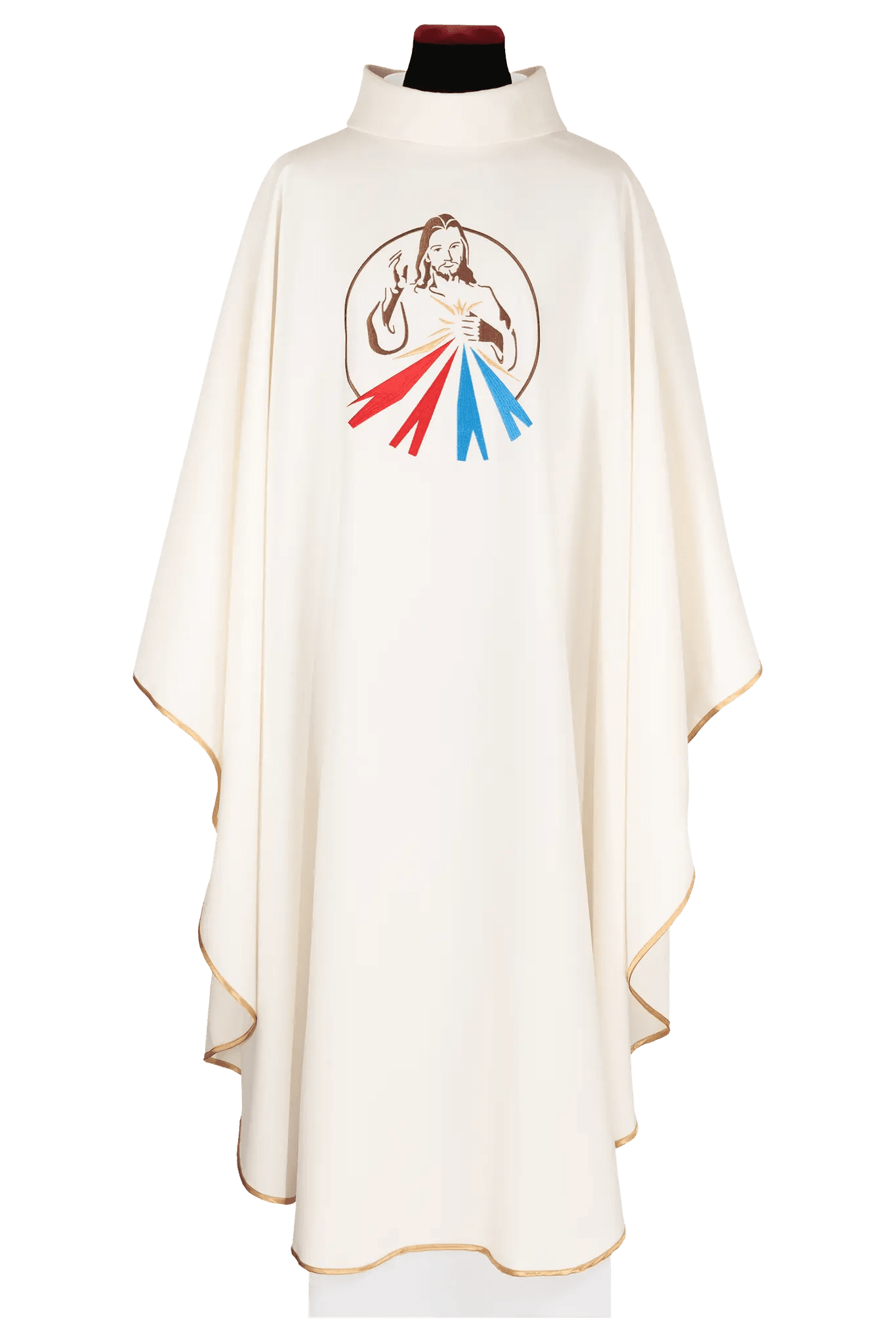 Chasuble écrue avec une image de la Divine Miséricorde de Jésus