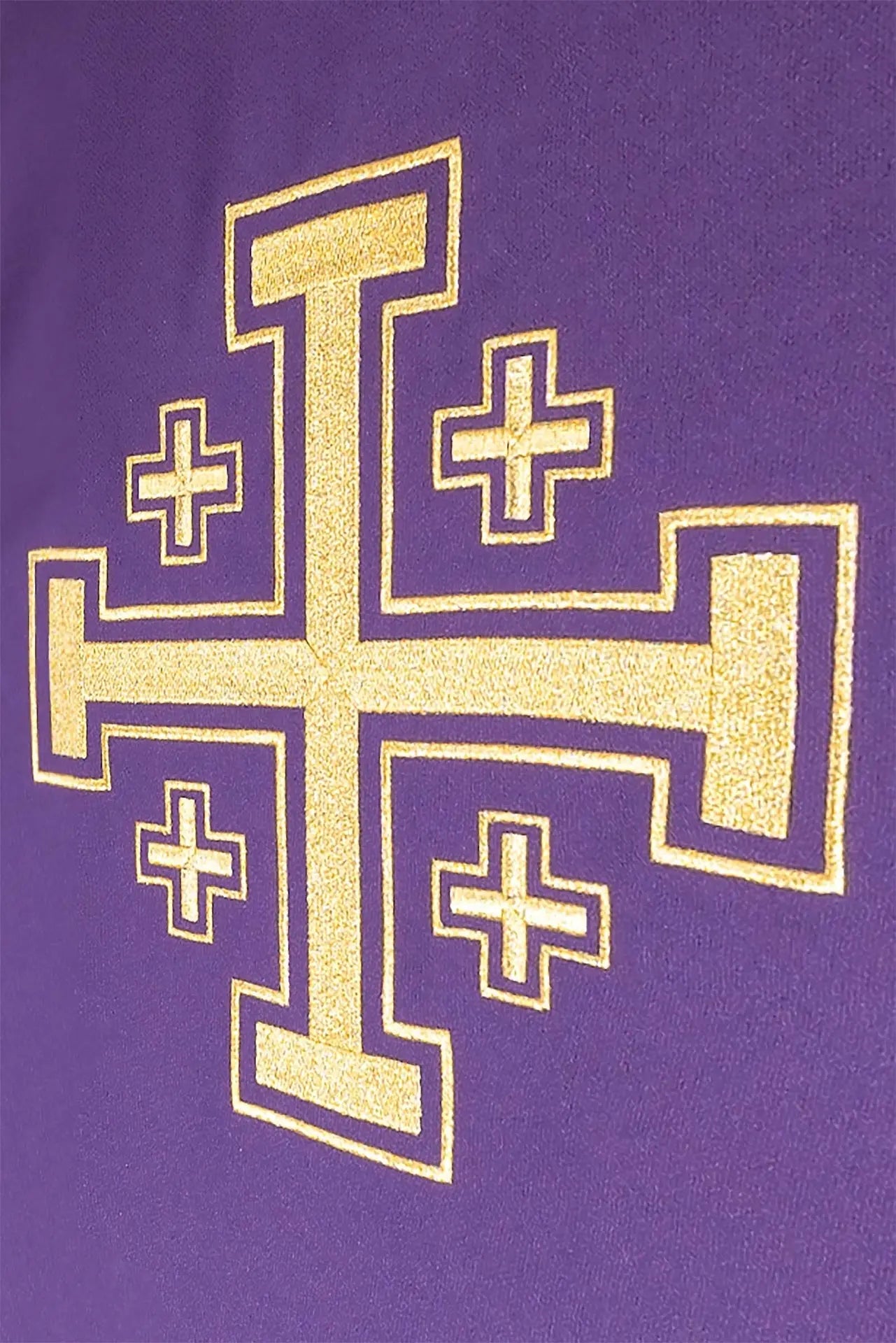 Purple chasuble embroidered with cross motif