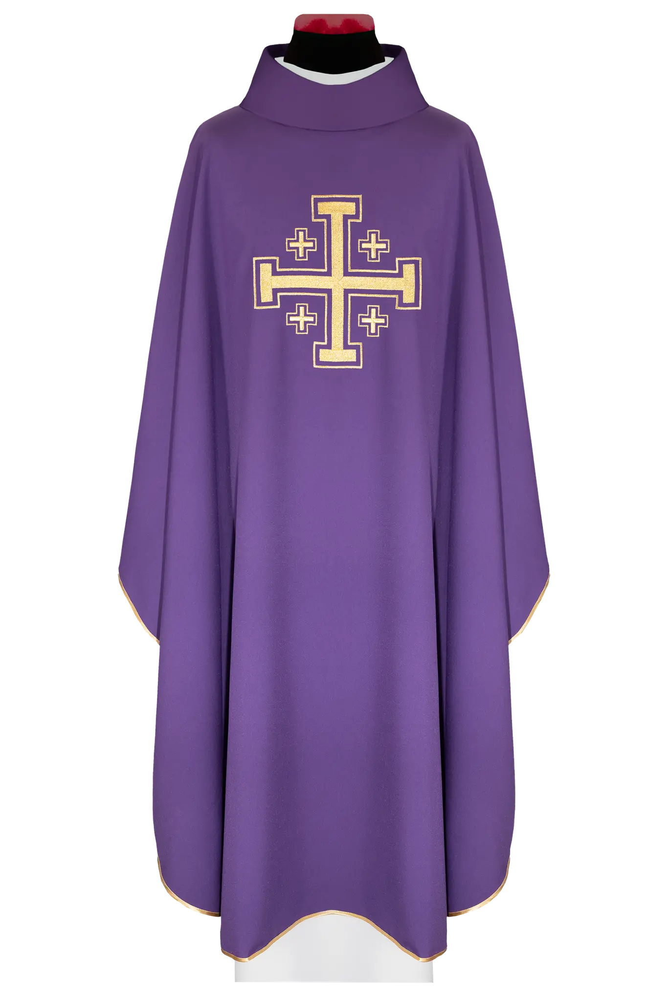 Purple chasuble embroidered with cross motif