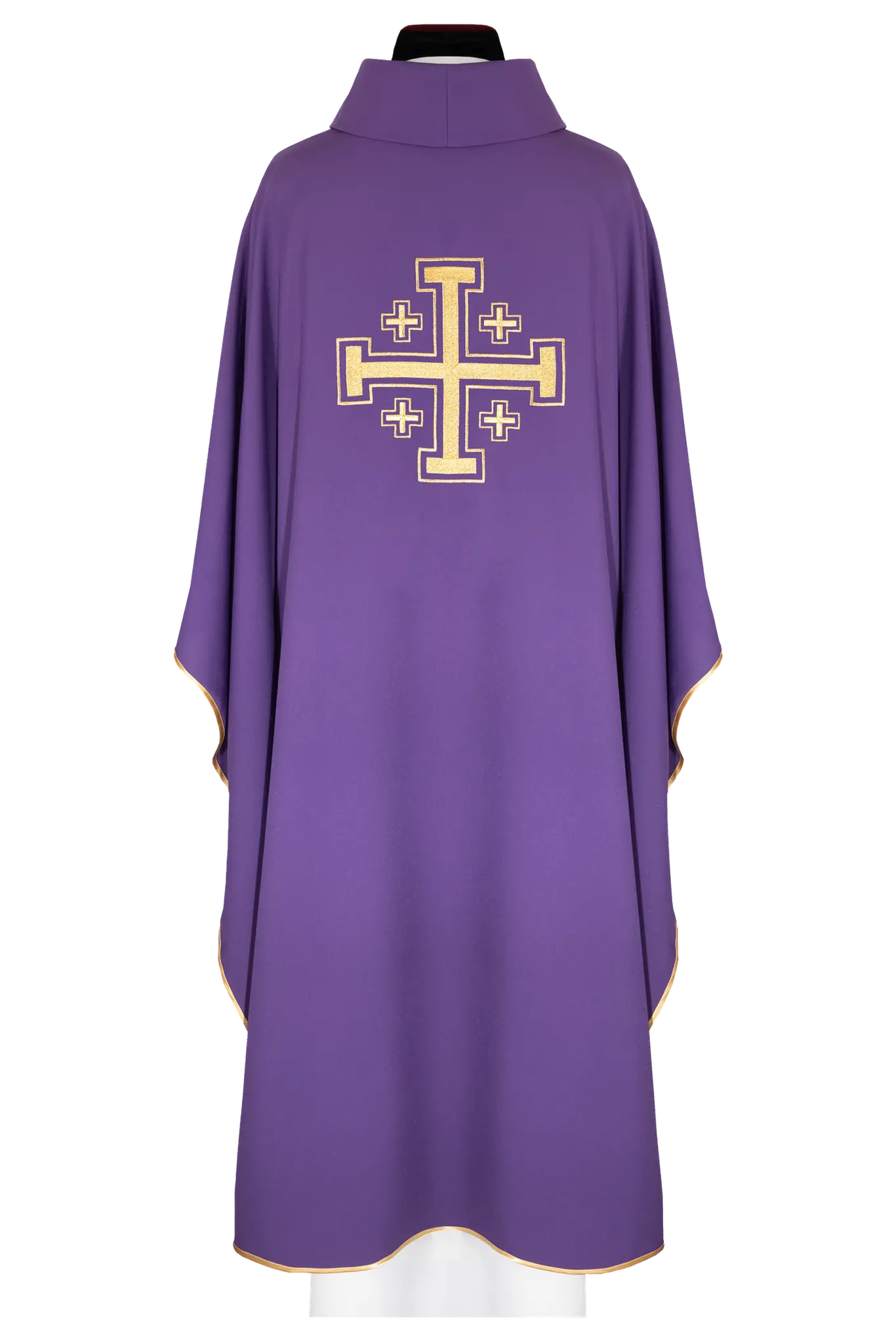 Purple chasuble embroidered with cross motif