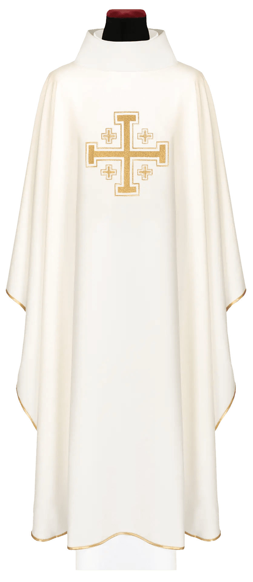 Chasuble écrue brodée d'un motif de croix