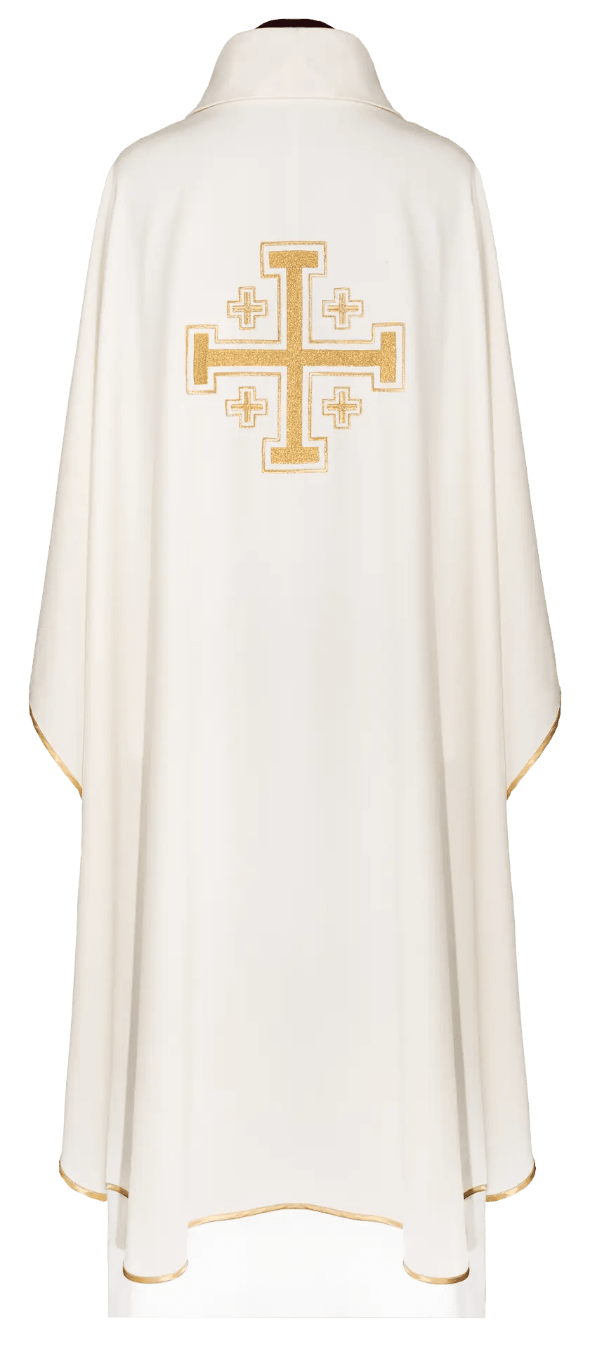 Chasuble écrue brodée d'un motif de croix