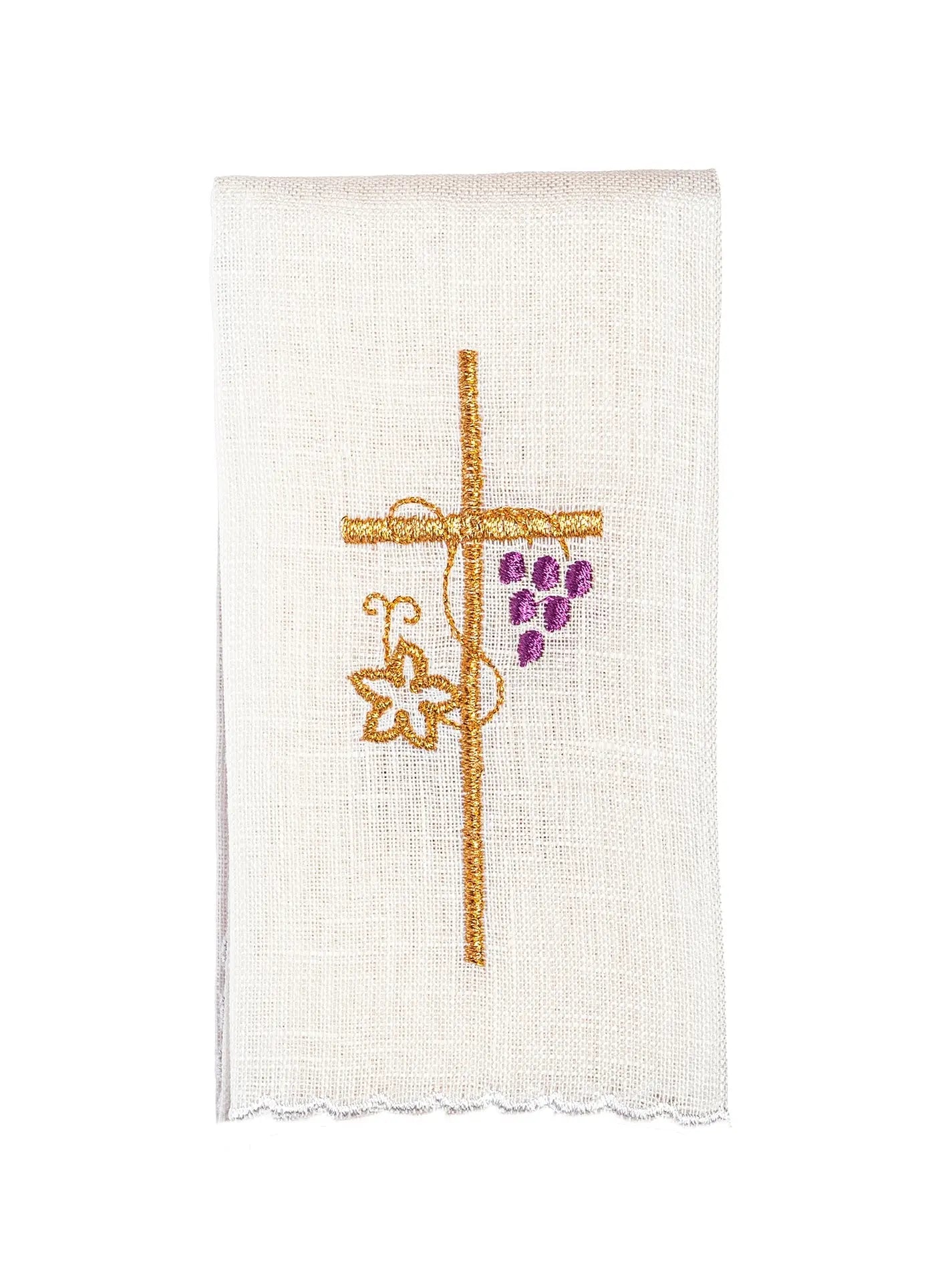 Linen chalice linen embroidered IHS Grape Cross