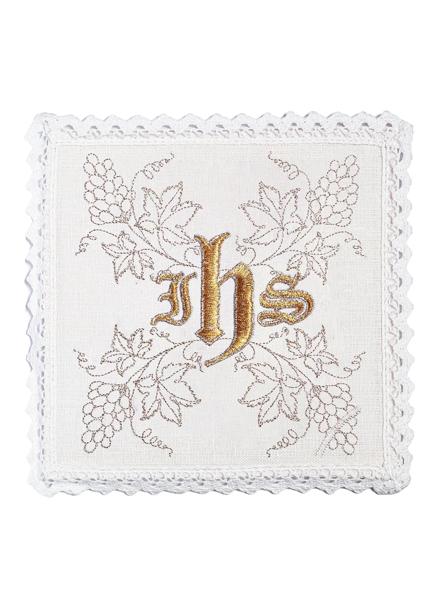 Linen chalice linen embroidered Grape IHS