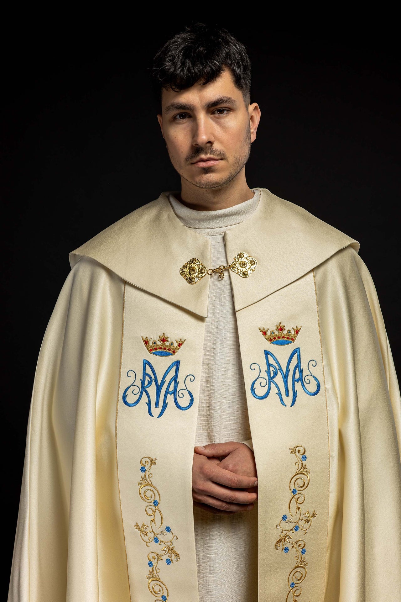 Kapa haftowana Maryjna Ecru - ORNATY.PL