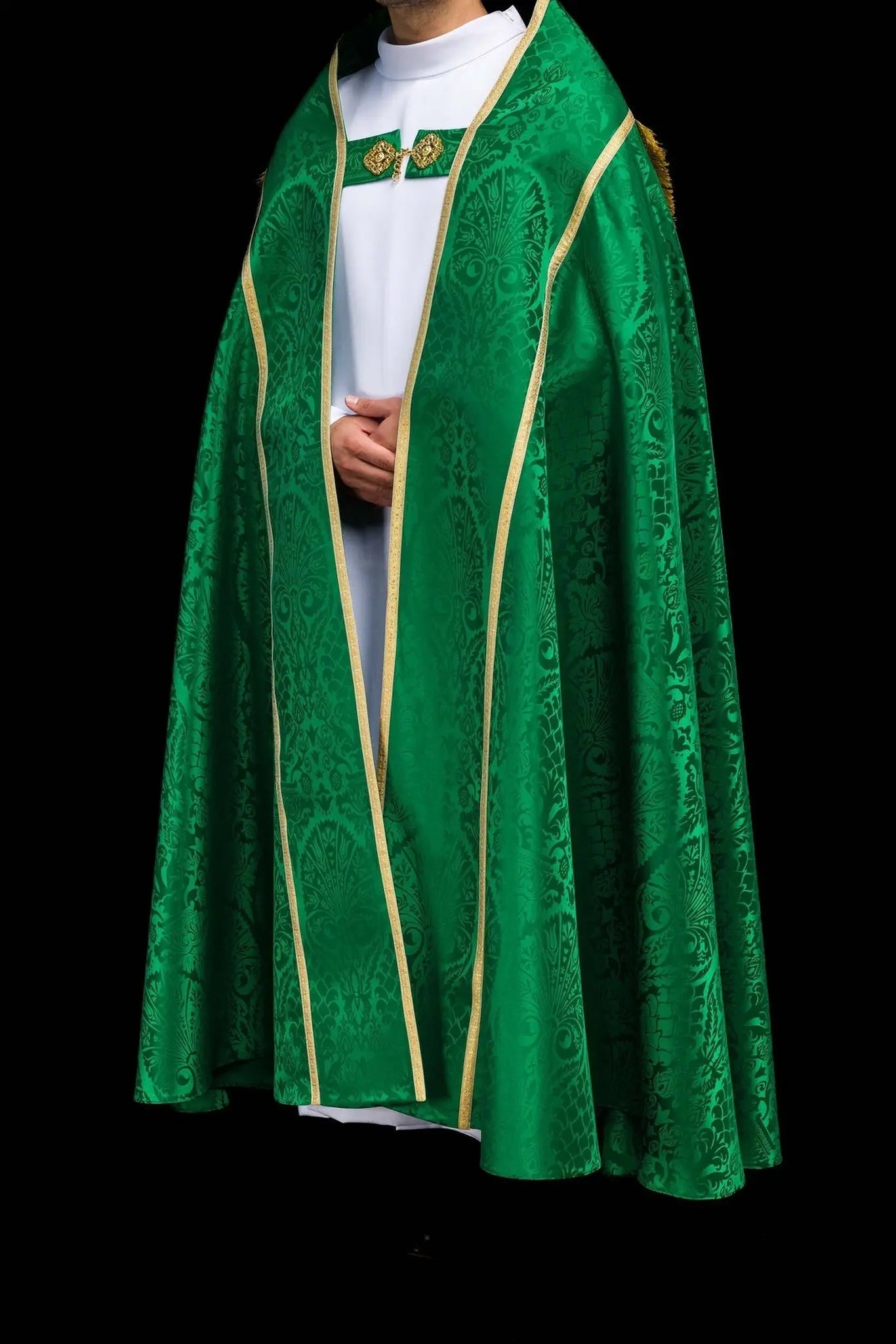 Plain Jacquard Roman Cope Green