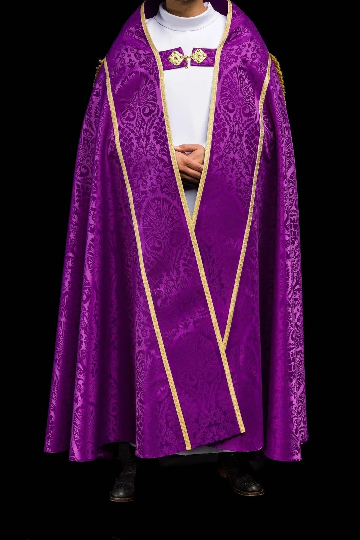 Plain Jacquard Roman Cope Purple