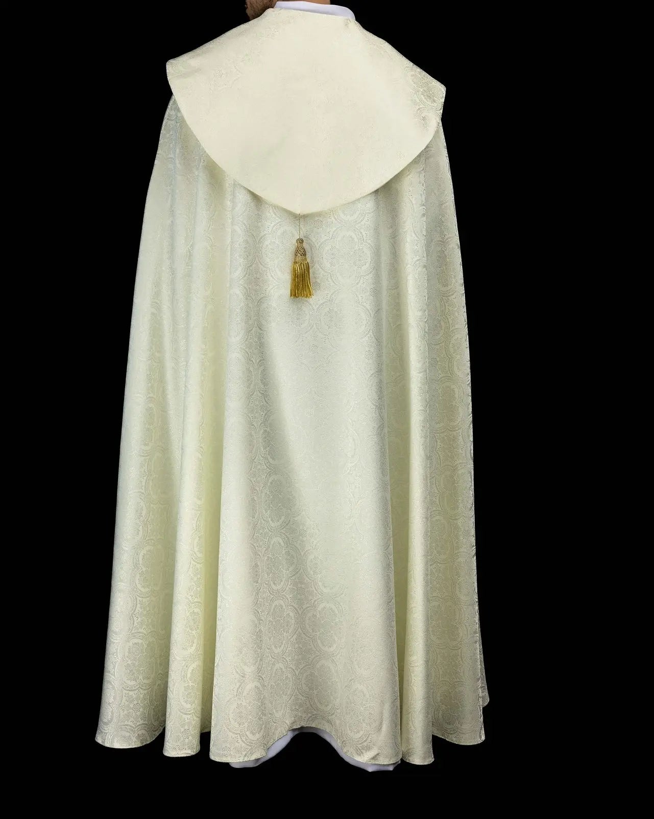 Chape liturgique en jacquard écru