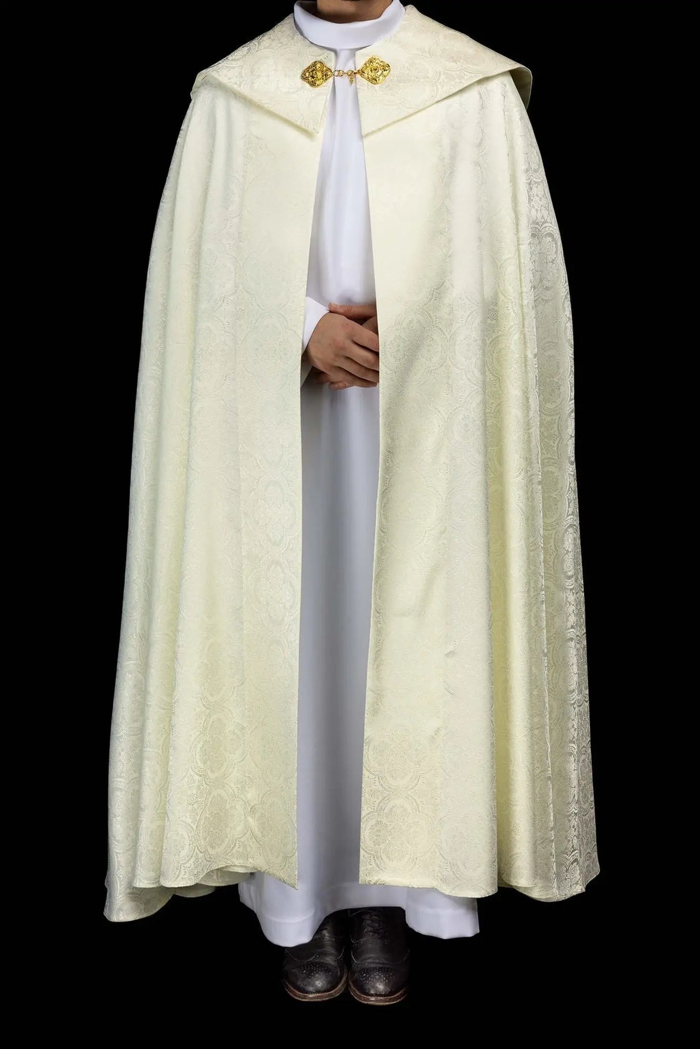 Chape liturgique en jacquard écru