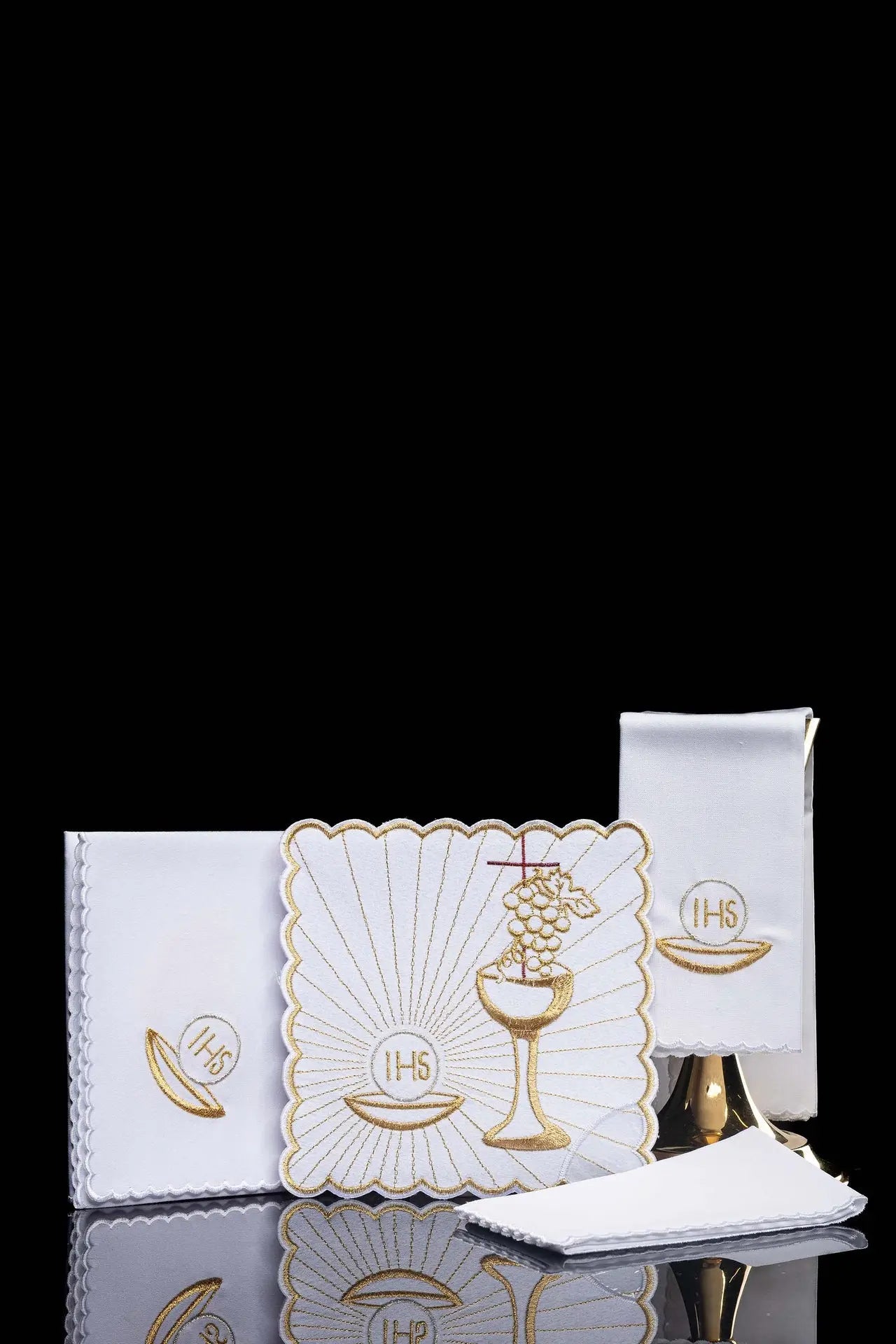 Lin de calice en lin avec broderie eucharistique