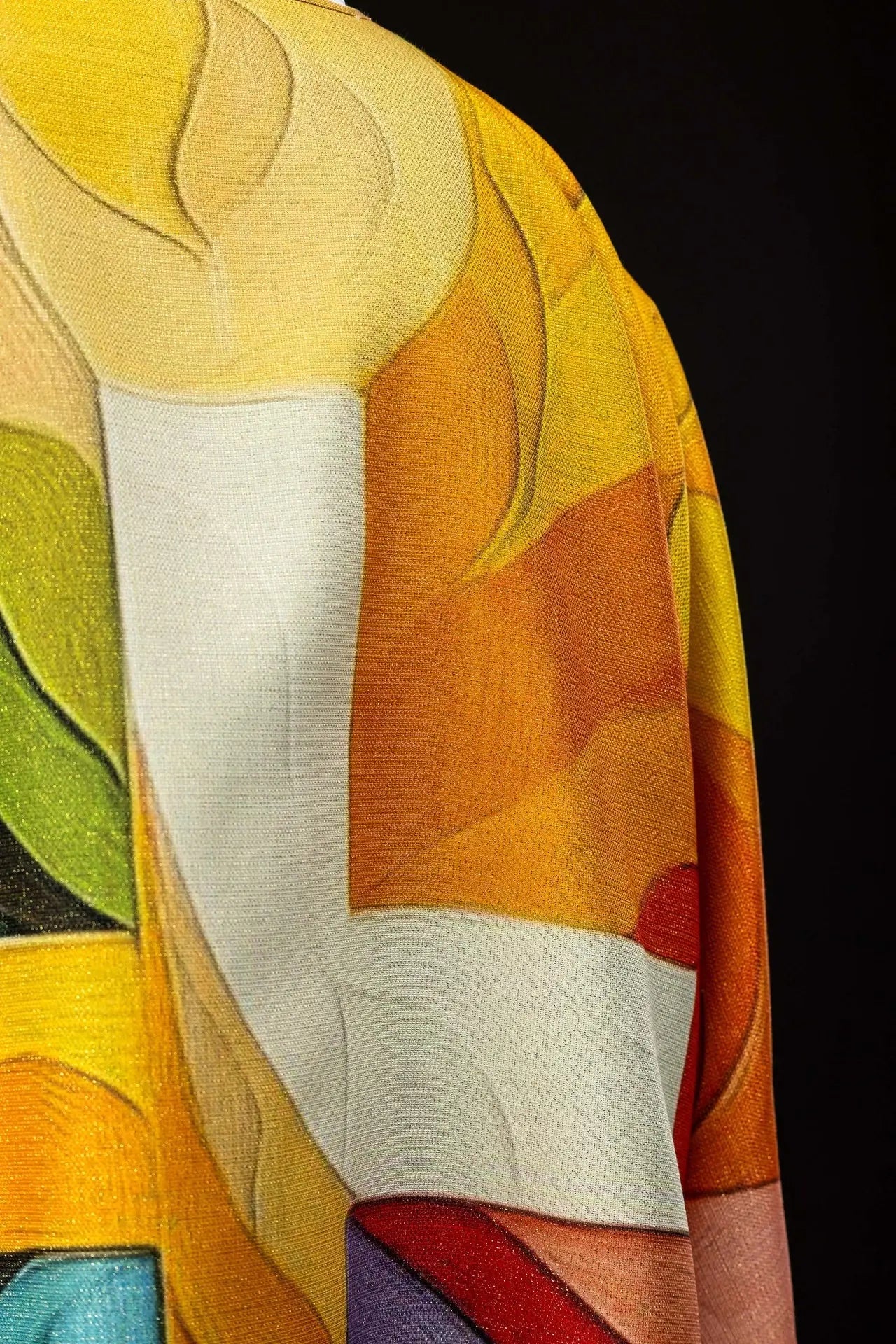 Multicoloured Printed Dalmatic with Cross Motif