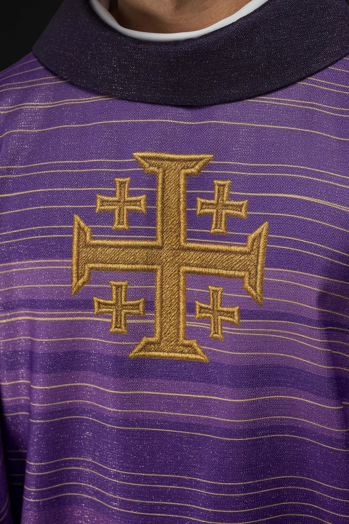 Printed Chasuble with Jerusalem Cross Purple