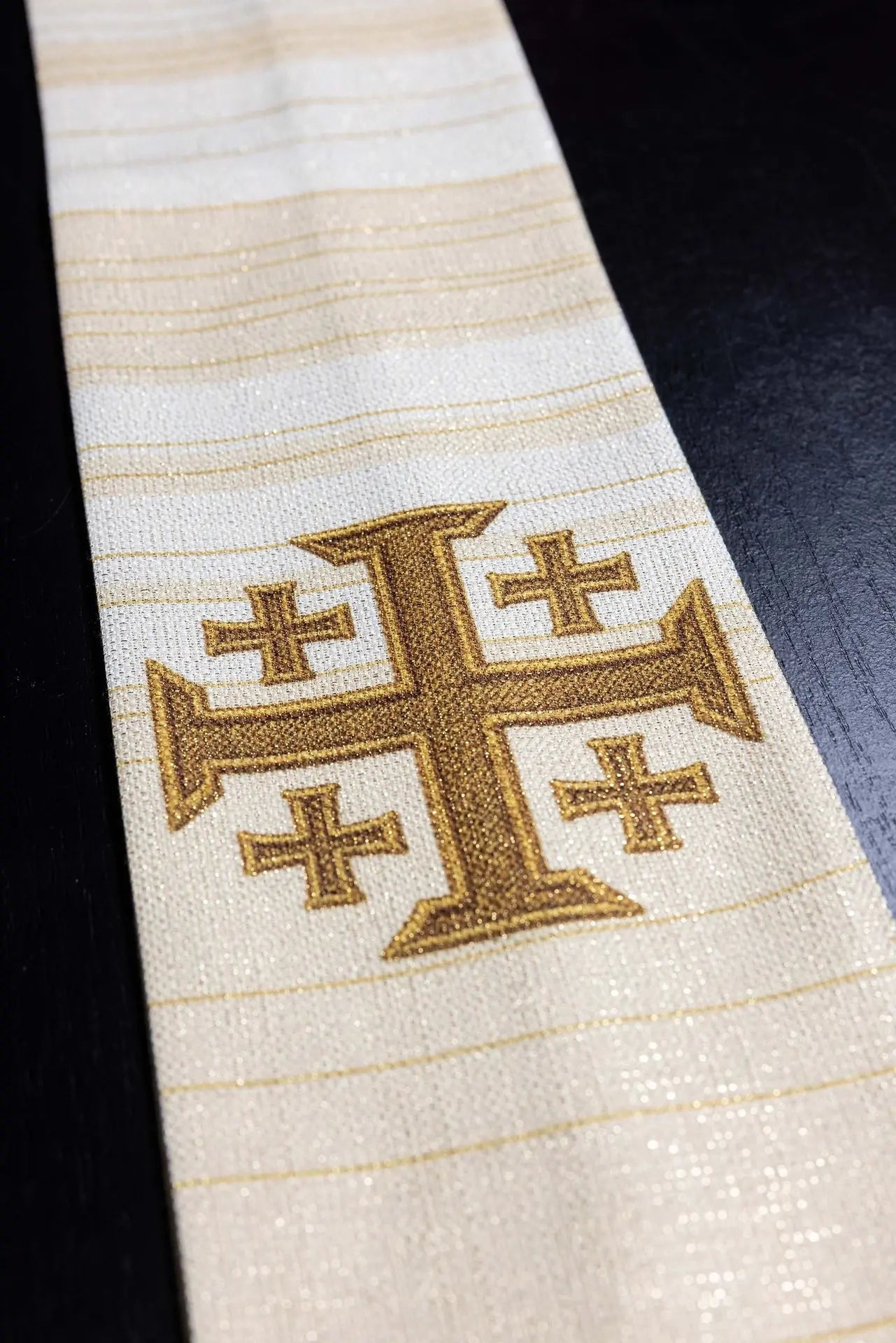 Printed Chasuble with Jerusalem Cross Ecru