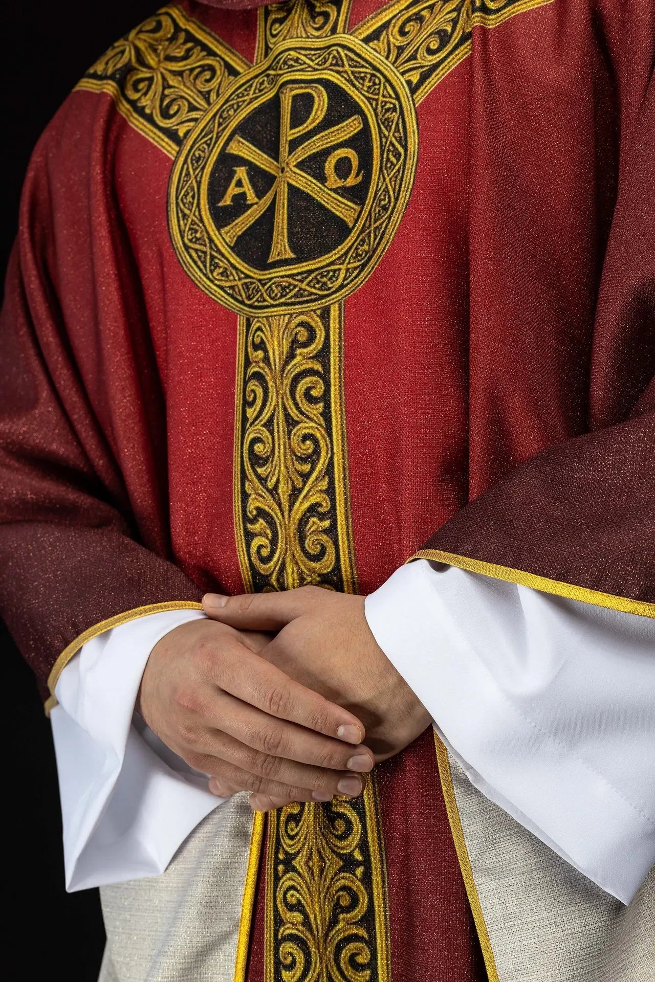 Red Pax Chasuble with Rich Gold Ornament