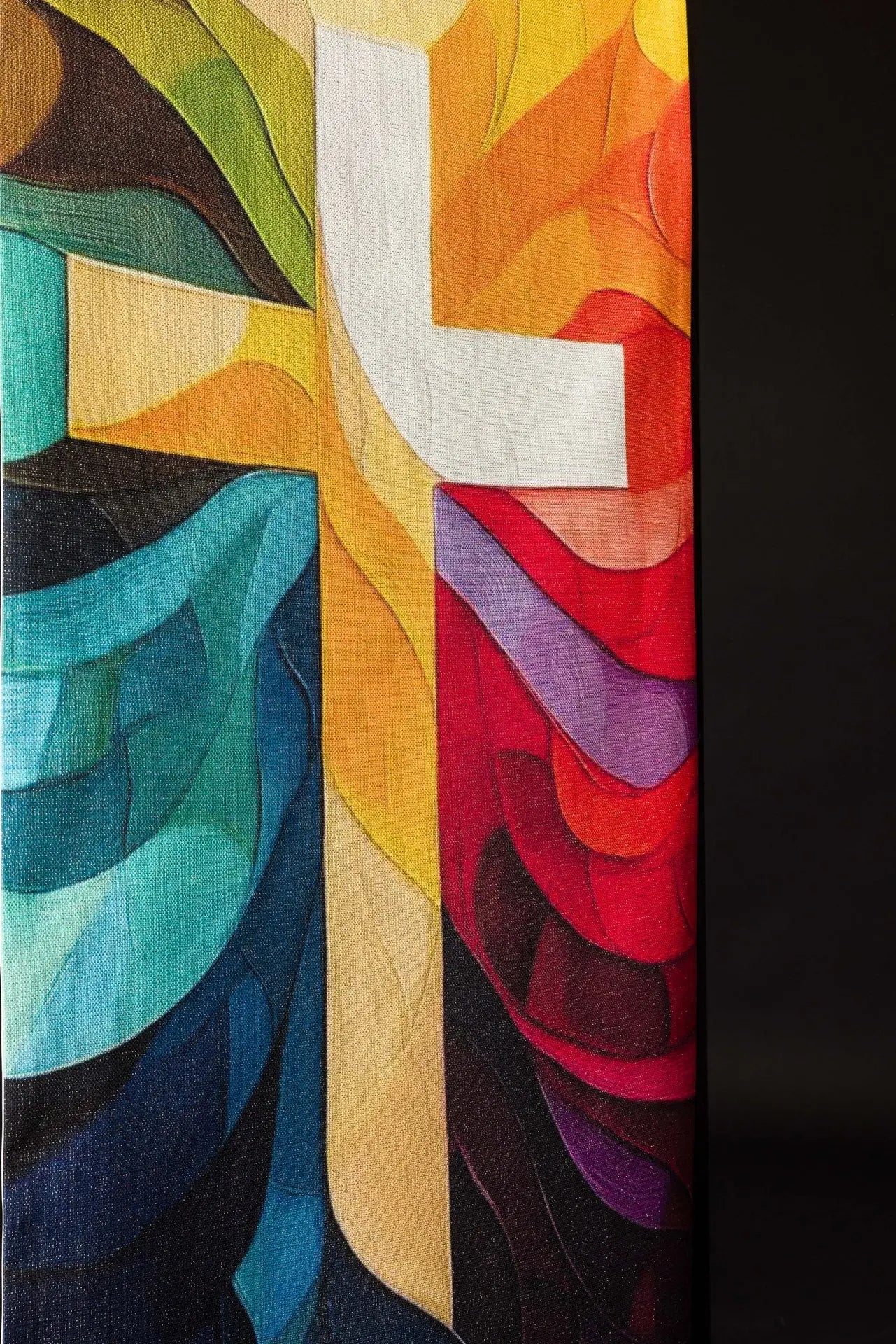 Multicolour Printed Lectern Cover with Cross Motif