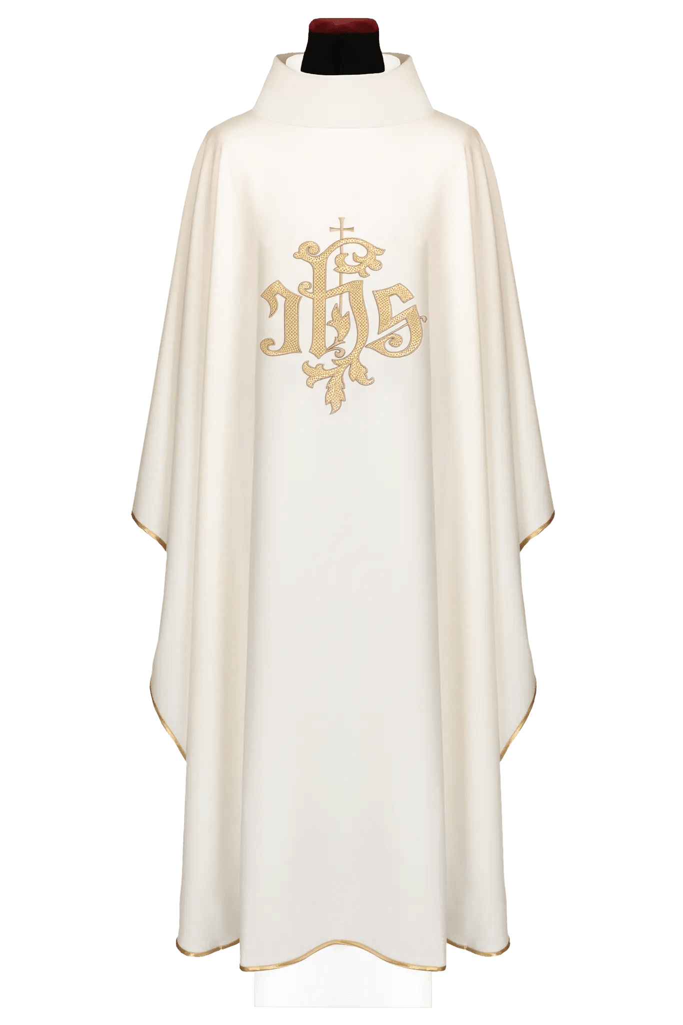 Chasuble écrue avec broderie dorée IHS