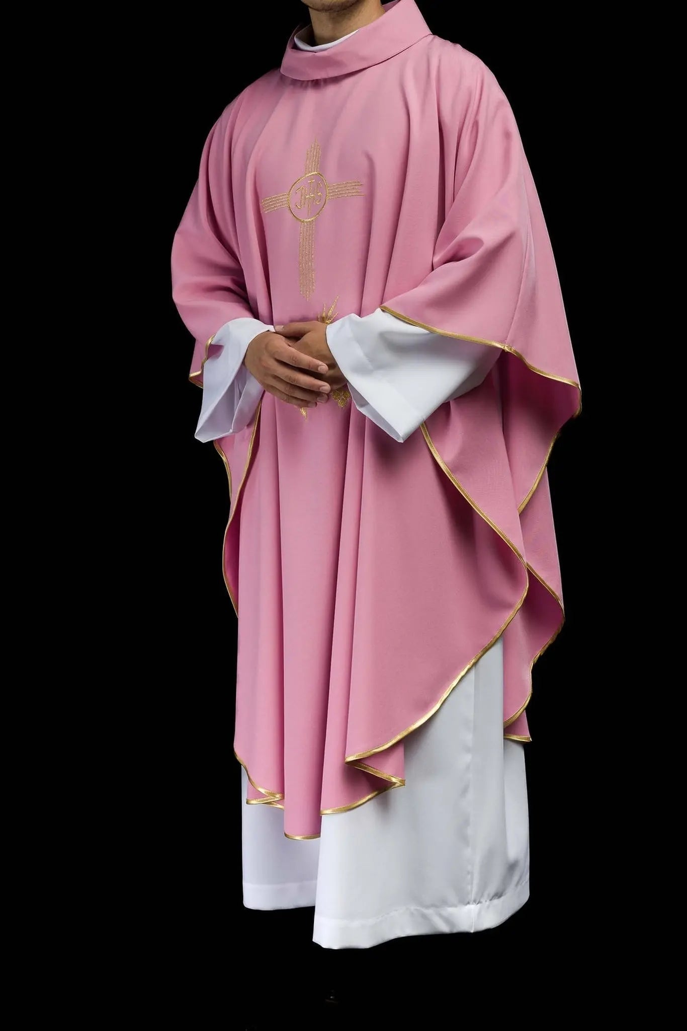 Rose gold embroidered chasuble