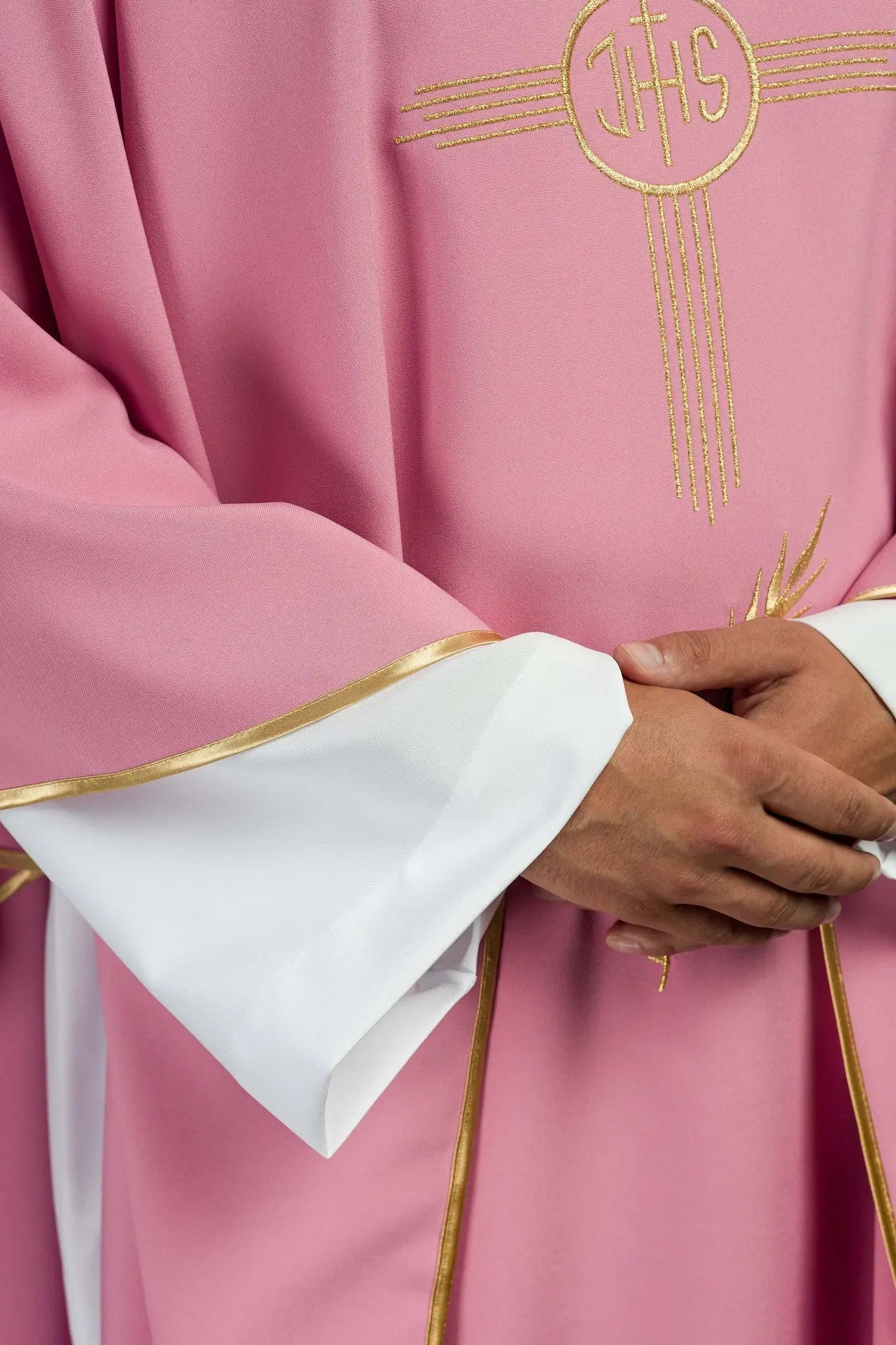Rose gold embroidered chasuble