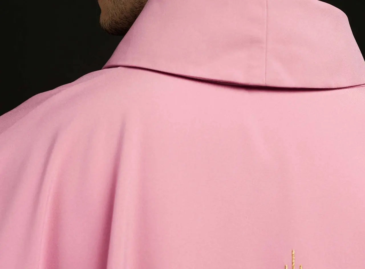 Rose gold embroidered chasuble