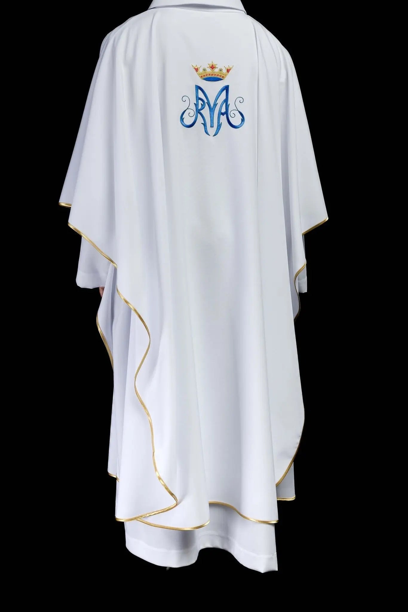 White Marian liturgical chasuble
