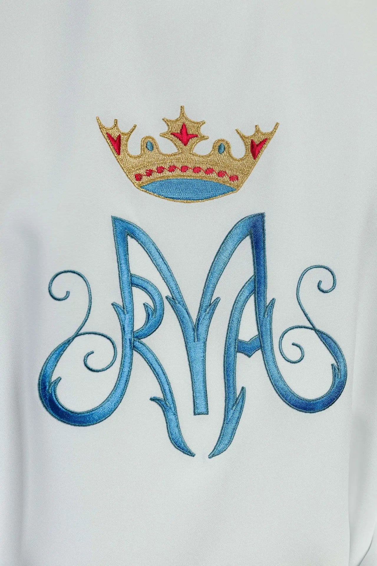 White Marian liturgical chasuble