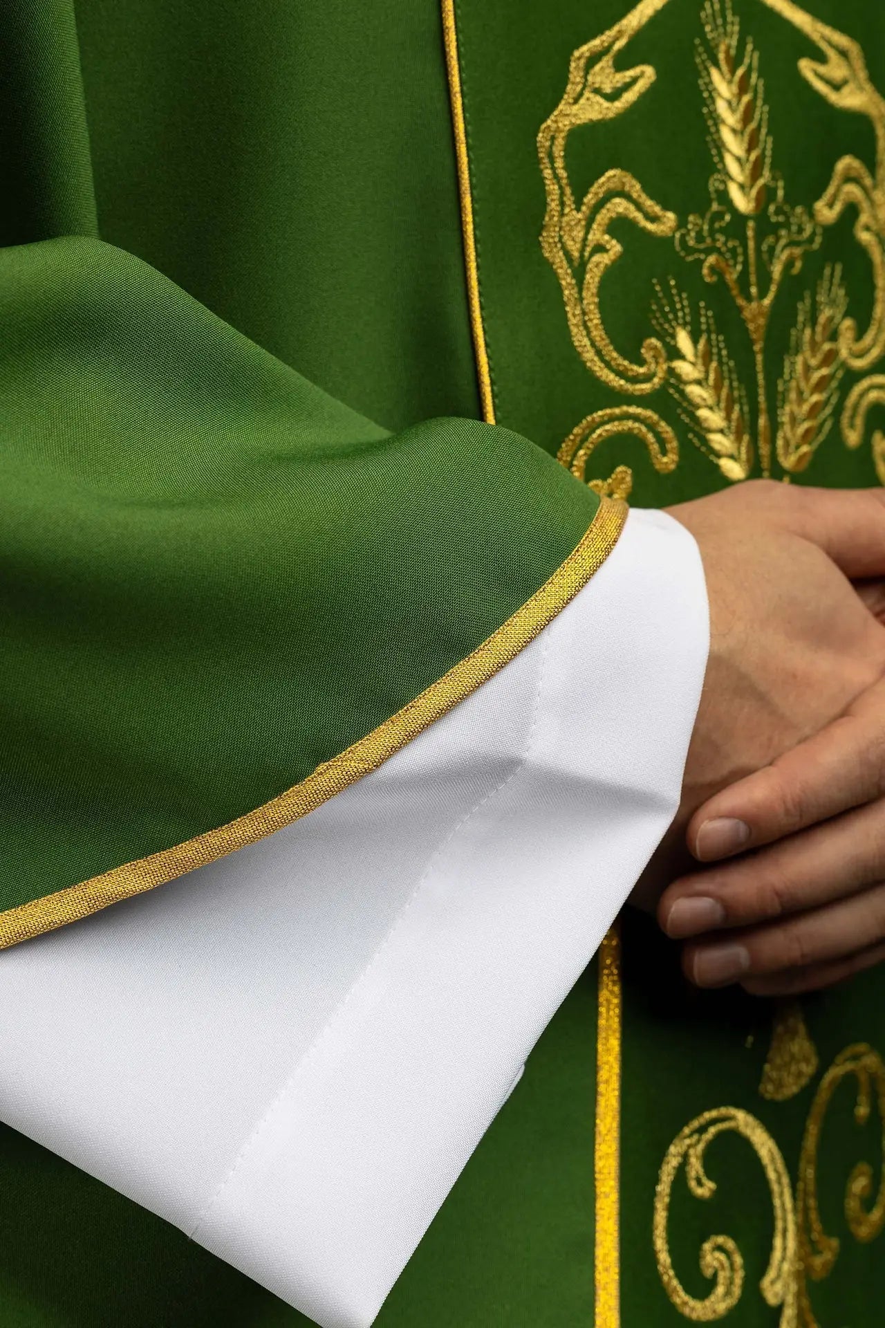 Green Chasuble with Embroidered Eucharistic Orphrey