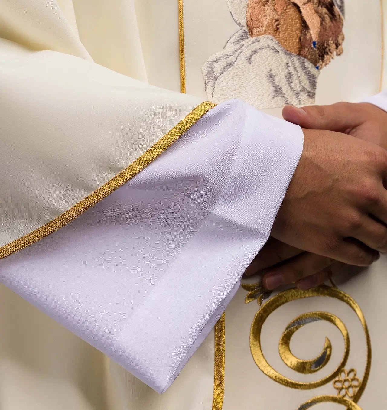 Chasuble de Noël avec l'image de la Sainte Famille