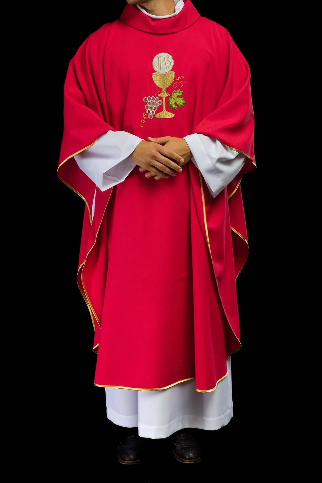 Chasuble calice Croix et raisins écru