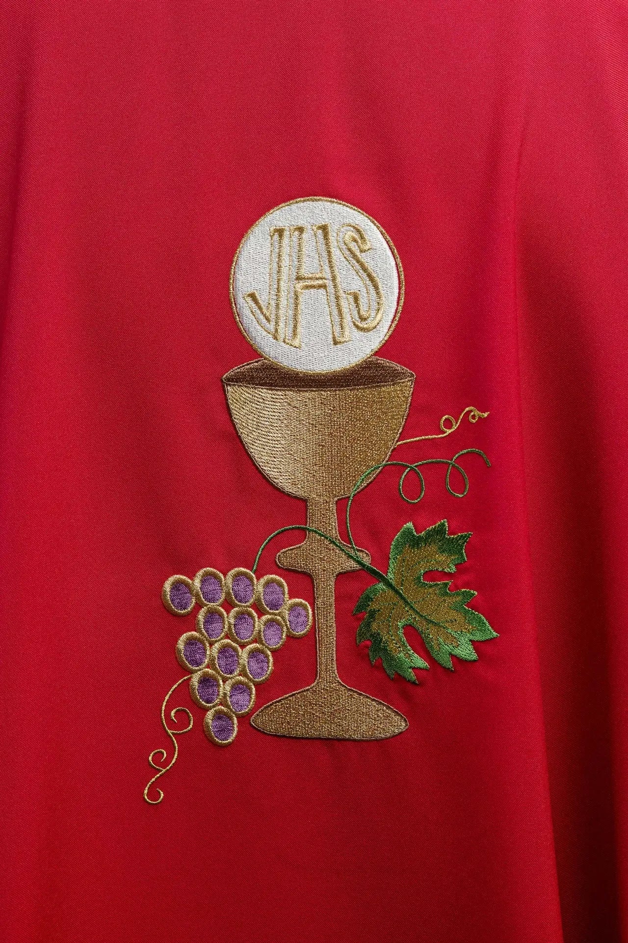 Chasuble calice Croix et raisins écru