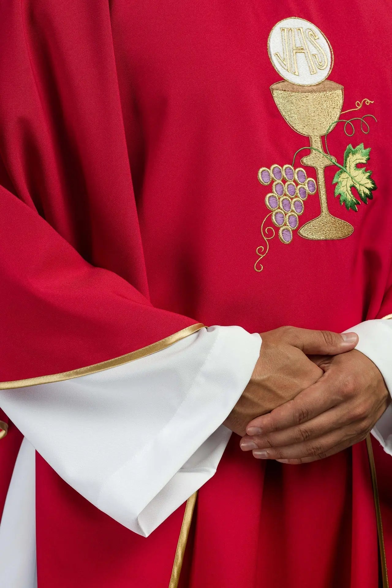 Chasuble calice Croix et raisins écru