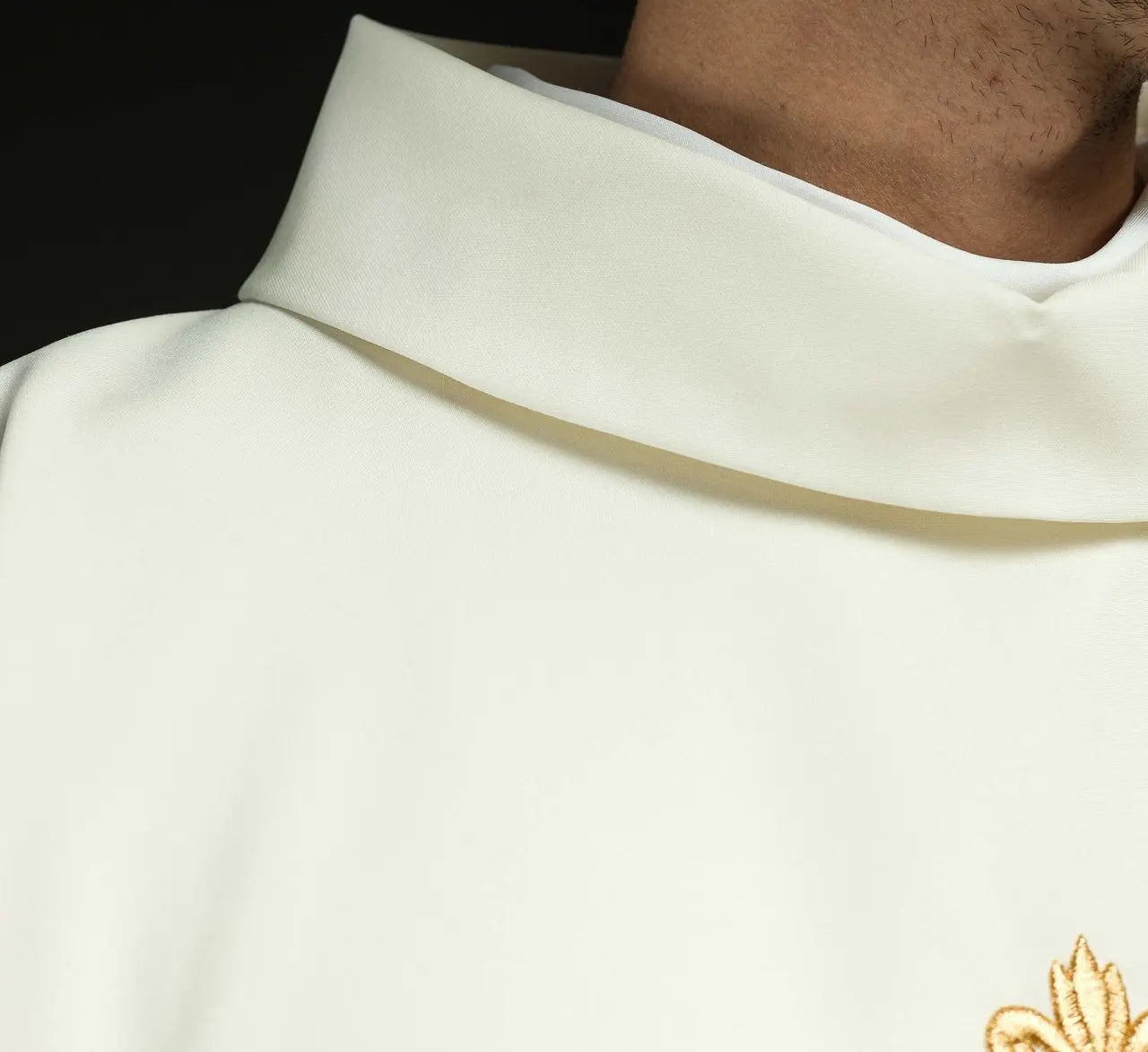 Embroidered ecru cross chasuble