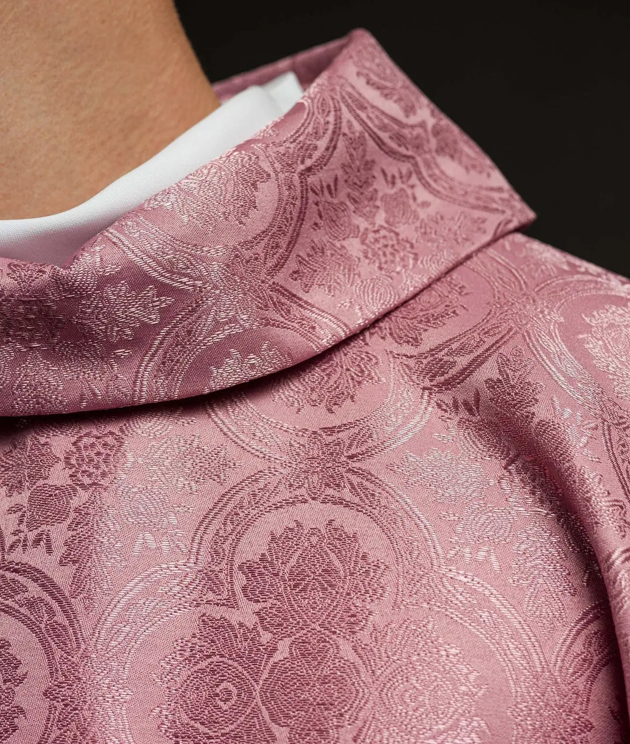 Pink Chasuble with Cross Made from Patterned Fabric