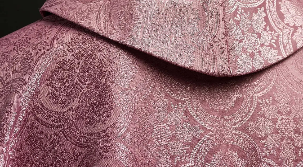Pink Chasuble with Cross Made from Patterned Fabric