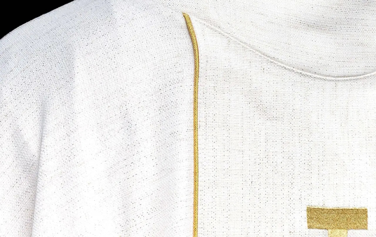 Embroidered Chasuble with Jerusalem Cross Ecru