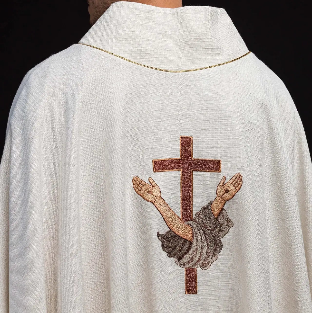 Embroidered chasuble with the image of Saint Francis