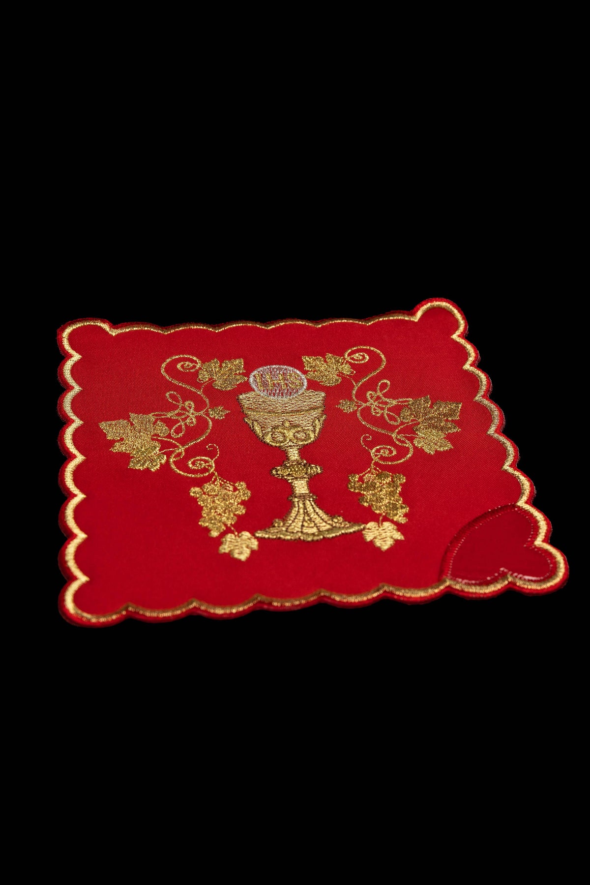 Ensemble de pales liturgiques quatre couleurs avec broderie d’un calice et du monogramme IHS